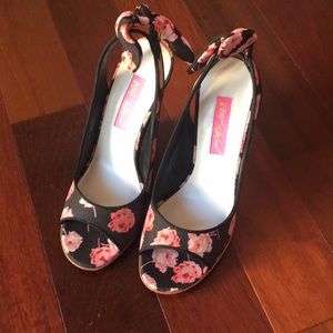 Betsey Johnson peep toe wedge